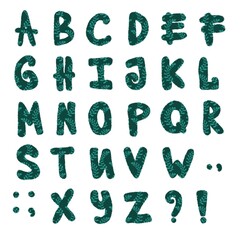 Set English cartoon alphabet for stickers and kids and school accessories and notebooks and fabrics and wrapping paper