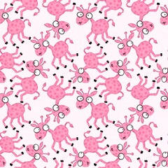Cartoon animals seamless aliens giraffe pattern for kids clothes print and wrapping paper and accessories