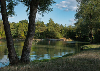 Baggersee, Sommer, Sonne, Hitze, Abends am Teich baden