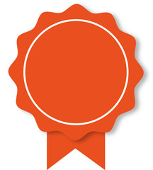 Premium red badge texture background, 100%Quality, guarantee icon, Promotion market place, PNG file. 