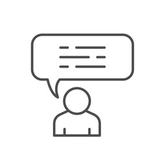 Person comment line outline icon