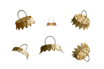 Christmas bauble caps used to hang the baubles off a Christmas tree. A design element for use in creating your own baubles isolated against a white background. 