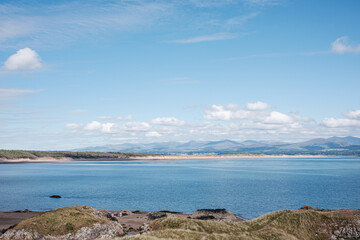view of the sea and mountains