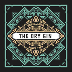 Obraz premium Whiskey label with old frames