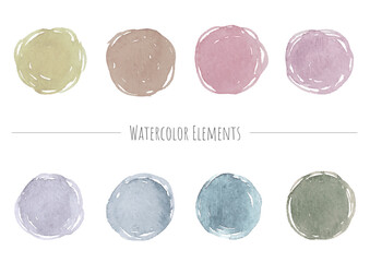 カラフルな水彩絵具のフレーム素材_スモーキー