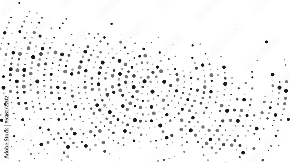 Poster halftone vector abstract background of circular dots. texture of particles. random maze, puzzle. cha