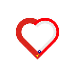 unity concept. heart ribbon icon of vietnam and chile flags. vector illustration isolated on white background