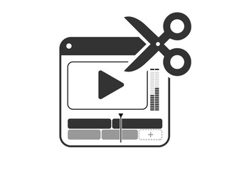 Icon  app Video Editing. Post Production timeline editing. Icon Video Timeline black Color.