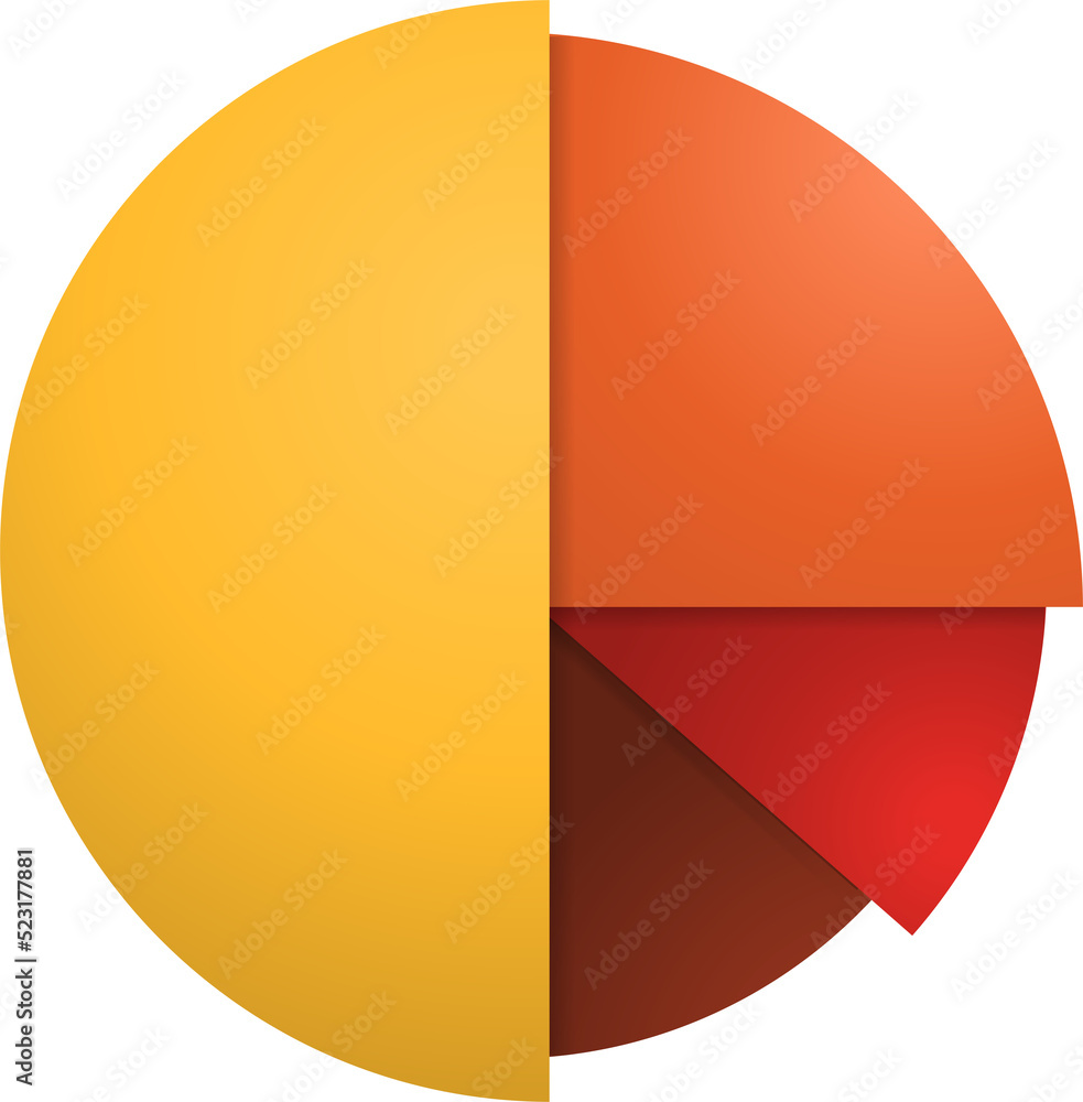 Poster pie chart graph design isolated, clipping paths for design work empty free space mock up