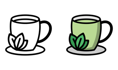 Illustration Vector Graphic of green tea, cup hot drink, drinks icon