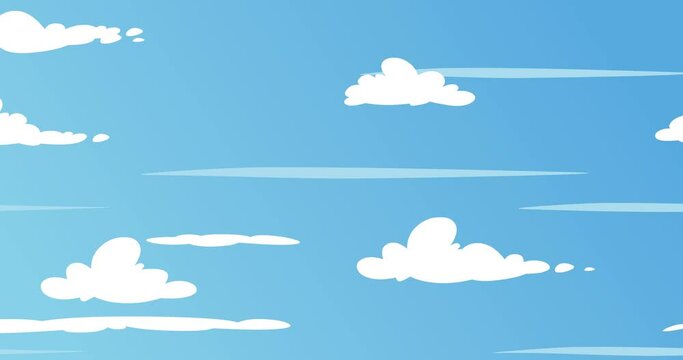 cloud adventure background animation in blue sky
