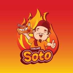 soto indonesian food character mascot