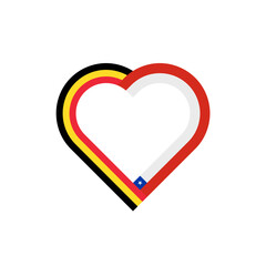 unity concept. heart ribbon icon of belgium and chile flags. vector illustration isolated on white background