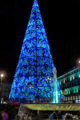 Arbol navideño en la puerta del Sol, Madrid, España