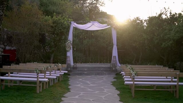 Bypass of the chuppah in the wedding hall