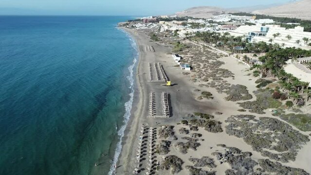 Aerial view of Costa Calma beach in the south of Fuerteventura, Canary Islands