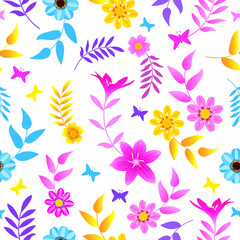 ditsy floral seamless pattern. floral print. dahlia flowers pattern. ditsy daisy. good for fabric, dress, fashion, wallpaper, background, textile.