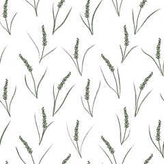 Simple and minimalistic pattern with wild flowers. 