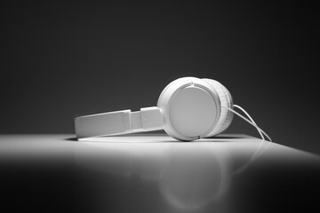white headphones product photo
