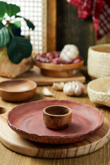 Empty Brown Ceramic Plate