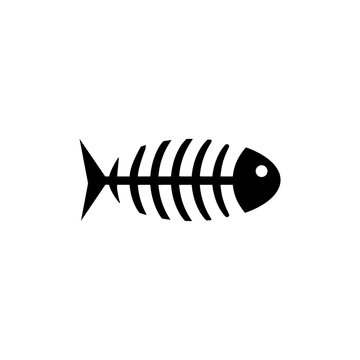 Fish skeleton icon isolated on white background