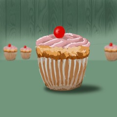 cupcake with cherry