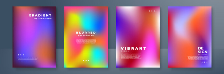 Abstract fluid gradient background vector. Minimalist style cover template with circle shapes, colorful and liquid color. Modern wallpaper design perfect for social media, idol poster, photo frame.