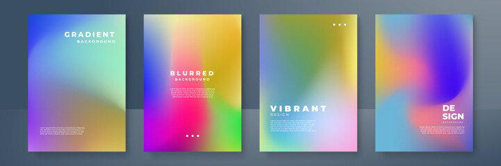 Color gradient modern background set. Screen vector design for mobile app. Spring, fresh soft color abstract gradients.