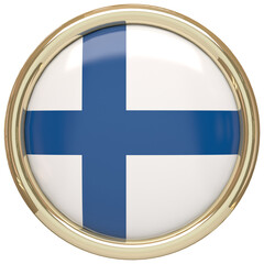Fototapeta premium Badge with the Finnish flag isolated on transparent background