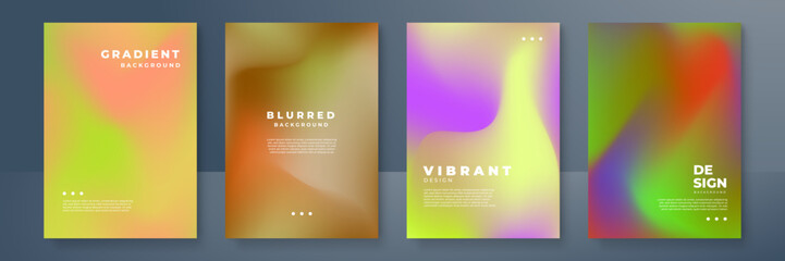 Fototapeta premium Minimal covers design. Cool gradient colors. Geometric blurred gradients. Vector illustration.