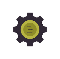 Coin wallet and cryptocurrency finance technology flat vector illustration.	
