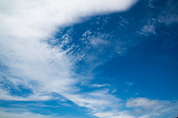 blue sky and soft white cloud background and texture