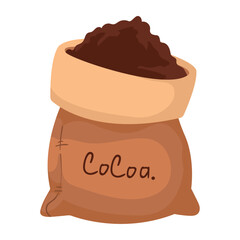 cocoa sack with seeds