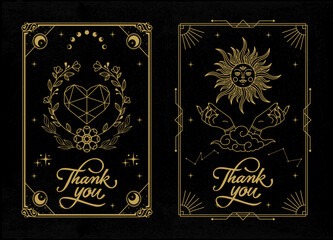 Thanks card mystical illustration