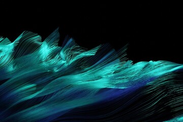 Abstract blue green wave color illustration with place for text, 3d rendering