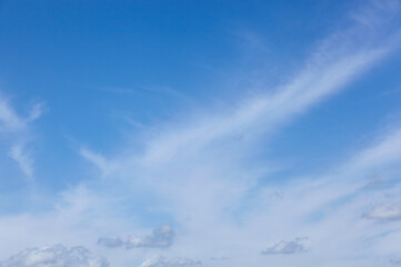 Abstract image of blurred sky. Blue sky background with cumulus clouds