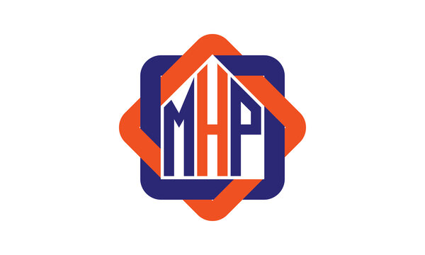 MHP three letter real estate logo with home icon logo design vector template | construction logo | housing logo | engineering logo | initial letter logo | minimalist logo | property logo |