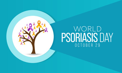 World Psoriasis day is observed every year on October 29, it is a skin condition that causes red, flaky, crusty patches of skin covered with silvery scales. Vector illustration
