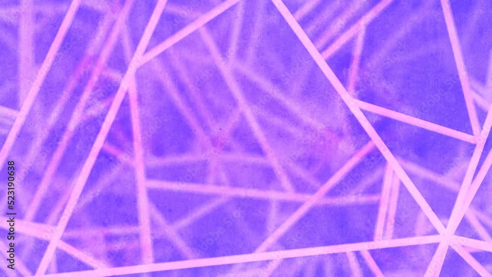 Aufkleber Chaotic geometric pattern of moving colored lines 3d rendering loop animation 4K