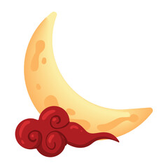 crescent moon and chinese cloud © Jemastock