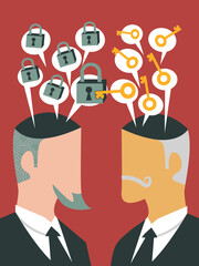 Unlock the hidden potentials of your mind suitable for mental health illustration