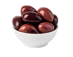 Bowl of marinated kalamata olives