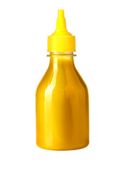 A yellow mustard bottle