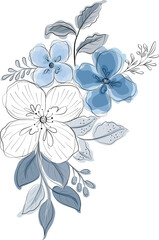 Fototapeta na wymiar Blue Flower Bouquet