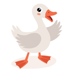 Cartoon Illustration Of A Goose