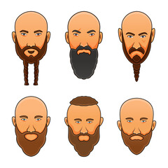 Viking head vector set