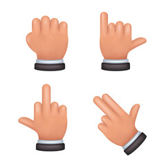 3d hand gesture vector set