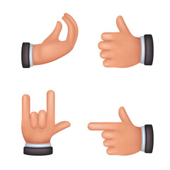 3d hand gesture vector set