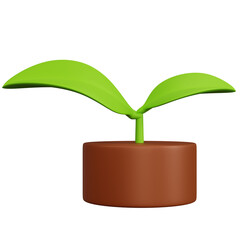 3d rendering leaf with the ground isolated