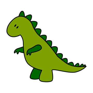 Flat image of green tyrannosaurus dinosaur. Vector illustration.